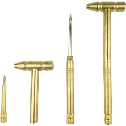 6 in 1 Copper Plated Small Hammer Set with 4 Screwdrivers Multi-Functional Practical Phillips Slotted Screwdriver Hand Tool Kit