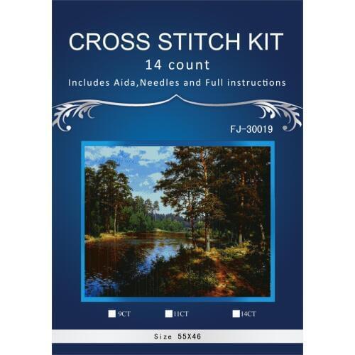 Cross Stitch Kits Crafts 14CT Unprinted landscapes, River Forest Embroidered Handmade Art DMC Oil Painting Set Wall Home Decor 2