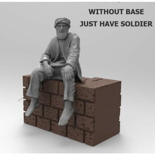 Unassambled 1/35 Old Afghan soldier - Sitting WITHOUT base Historical Resin kit miniature model Unpainted