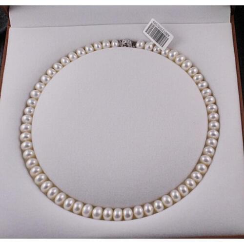 AAA Natural Freshwater Pearl Necklace 42cm Genuine Pearl Choker Classic Knotted Pearl Necklace Mother/Wife/Gift PNS132