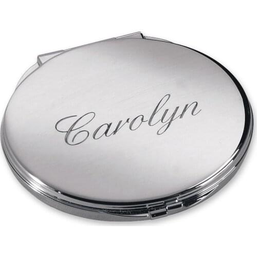 Personalized Compact Mirror Any Image, Photo Wedding Bridesmaid Gift Silver Plated Blank MIRROR