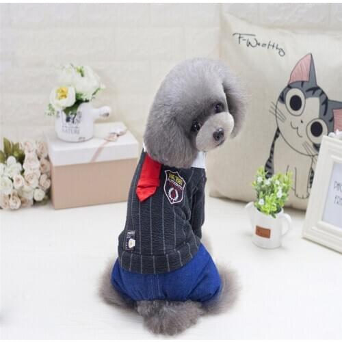 Leisure Striped Polyester Dog Clothing Dog Costume Pet Clothes Autumn/Winter College Four-legged Trousers