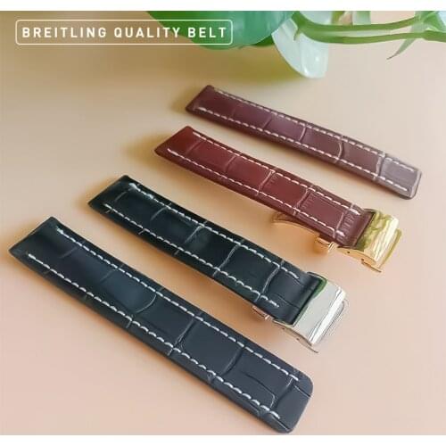 Watchbands Fit For Breitling SUPEROCEAN AVENGER NAVITIMER Watch Accessories Genuine Leather Watch Band Strap Watch Belt Chain