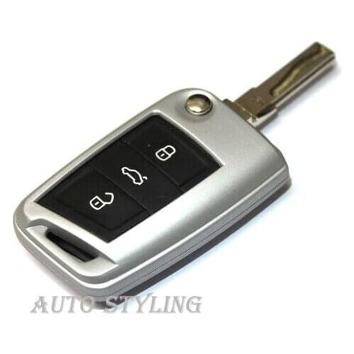 Silver Key Cover For Skoda Octavia 3 III MK3 Case Remote Fob Protector Shell 40s