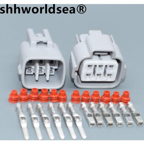 Shhworldsea 5/30/100sets kit 6pin 2.2mm male female electric plug waterproof connectors 6189-0323