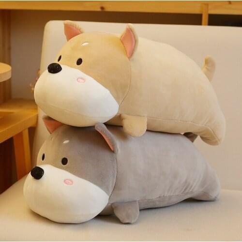 1pc 45cm Cute Lying Shiba Inu Plush Toys Stuffed Soft Animal Dog Pillow Sofa Cushion for Children Girls Valentines Gift