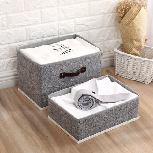 Cotton and Linen Covered Folding Debris Storage Box Green Fabric Large Toy Storage Box