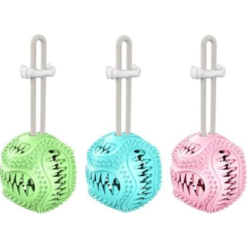 Pet Dog Toys Toy Funny Bells Interactive Elasticity Ball Chew Toy Tooth Clean Ball Of Food Extra-tough Rubber Ball Dental Care