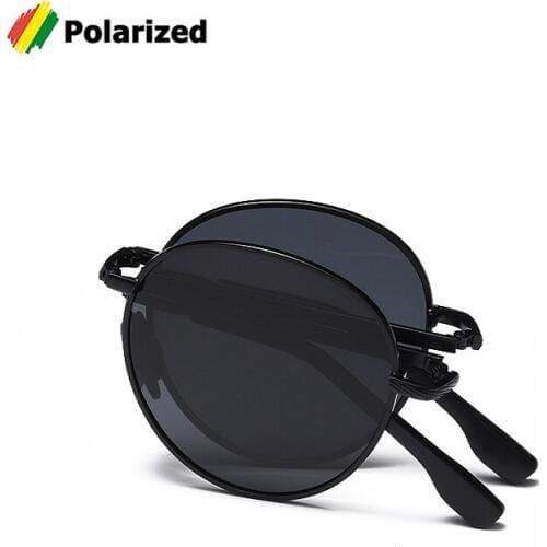 JackJad 2020 Fashion Vintage Round Style Polarized Sunglasses Fold Folding Driving Brand Design Sun Glasses Oculos De Sol A614