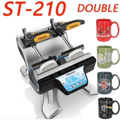 ST-210 2 in 1 Combo Double Station Mug Press Machine Mup Printing Machine Sublimation Printer for 6oz/9oz/11oz/12oz/17oz Cup