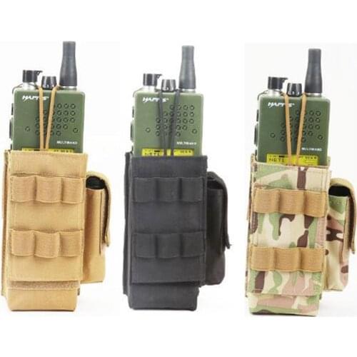 Tactical Molle Radio Pouch Two Way Walkie Talkie Holder Waist Bag Nylon Magazine Pouch Bandolier Ammo Bag Hunting Accessories