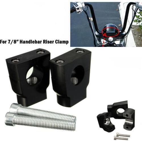 Black Chrome Universal 7/8" 22mm Motorcycle HandleBar Mount Clamp Riser Aluminum CNC Handle Bar Risers Clamps For Harley BMW