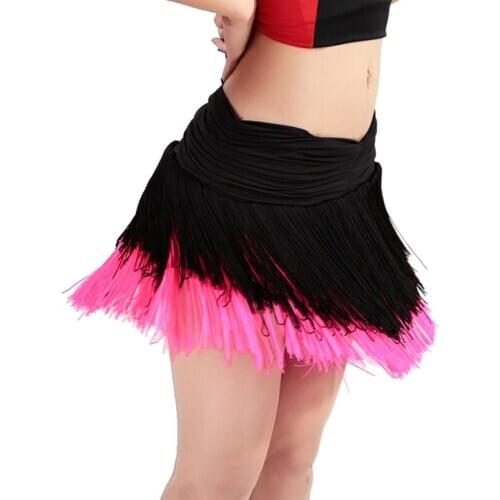 Dance Skirt Womens Large Size Fringed Latin Skirt For Girls Rumba Samba Fringe