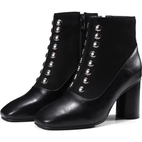 Big Size 9 10 11-17 boots women shoes ankle boots for women ladies boots shoes woman winter Metal rivet