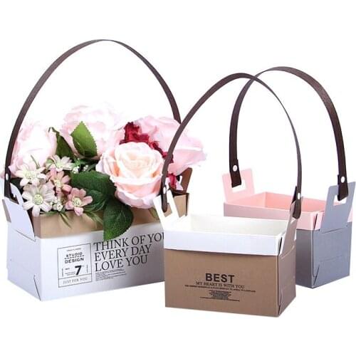 1PC Party Decoration Folding Bouquet Flower Box Gift Boxes Gift Packaging Wedding Rose Flower Plant Box