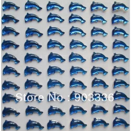 200 sheets 13*8mm 60pcs/sheet Blue Dolphin self-adhesive stickers for Scrapbooking Diary mobile card wedding stickers wholesale