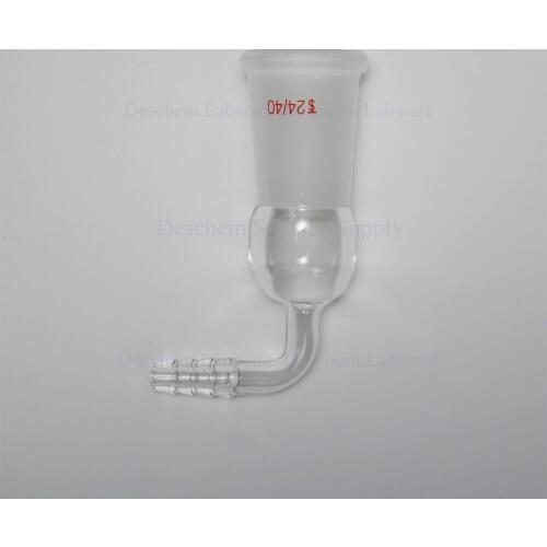 24/40,Glass Adapter Socket To Rubber Tube,Right Angle Connection,Hose Inlet