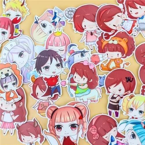 24pcs Retro constellation girls boys Stickers for waterproof skateboard suitcase motorcycle guitar DIY decals bomb sticker