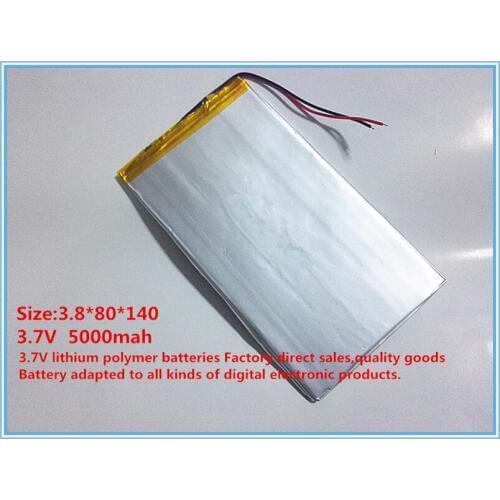 3880140 3.7V 5000MAH 4080140 bateria li-ion para v88 v971 m9 tablet pc laptop cell phone speaker