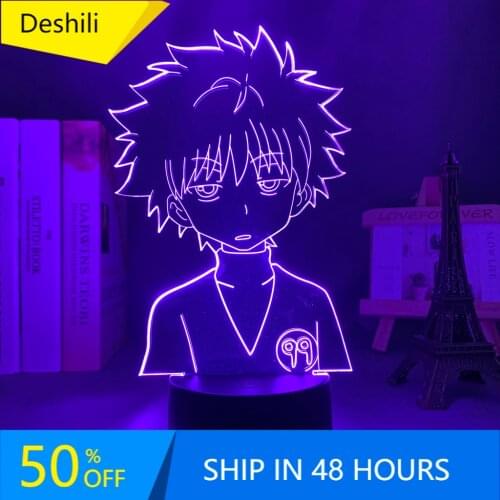 Anime Hunter X Hunter Killua 3d Led Lamp for Bedroom Decor Nightlight Birthday Gift Acrylic Led Night Light Hxh Killua Cute