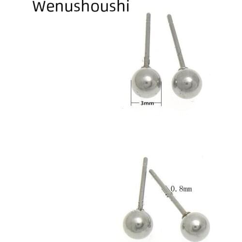 50pcs wholesale 3/4mm stainless steel diy Findings Pins Needles Fittings for earrings Jewelry Making Accessories Earwire di122