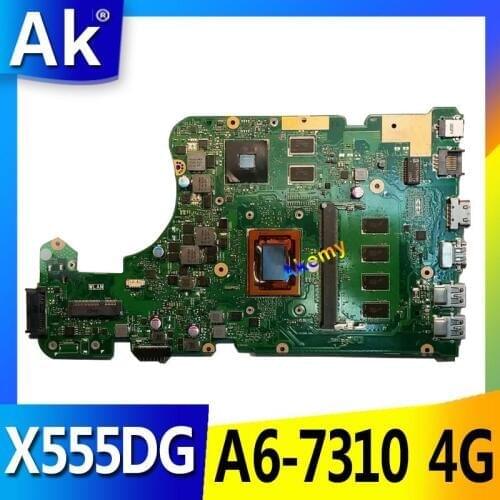 AK For Asus X555Y X555YI X555D X555DG laptop motherboard CPU A6-7310 4G graphics 4G memory 100% test OK