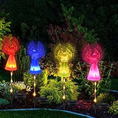 Garden Angel Solar Lamp Solar Lawn Lights Goddess Pattern Waterproof Solar Light Yard Lamp for Landscape Pathway Patio Lawn