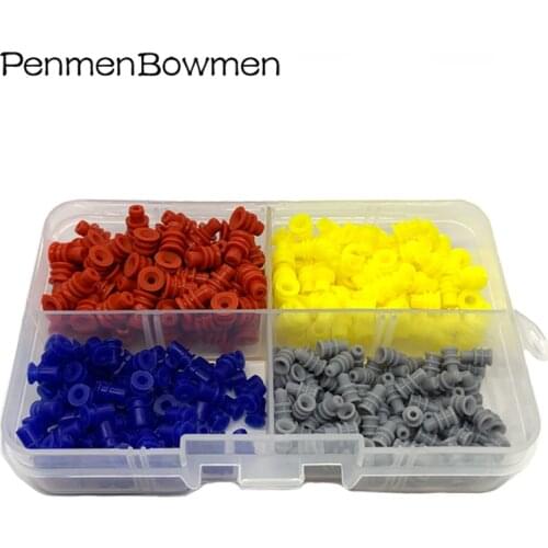 400Pcs Piece Sealed 1.5MM/3.5MM Car Connector Rubber Silicone Cable Wire For Waterproof Dust Proof Automotive Electrical Plug