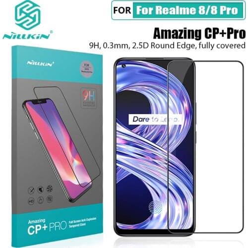 For Realme 8 pro Glass NILLKIN CP+ Pro 2.5D Full Coverage Anti-Explosion Screen Protector Film For Realme 8 Tempered Glass