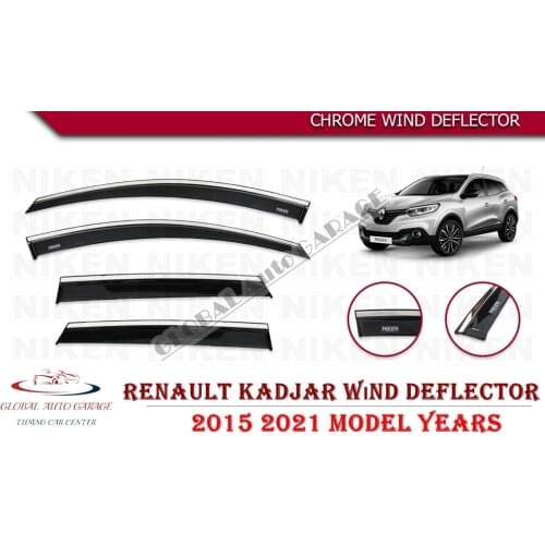 For RENAULT KADJAR Chrome Rain Wind Deflector 2015-2020 Sunshade Curtains Car Windshield Auto Accessory Universal Body kit