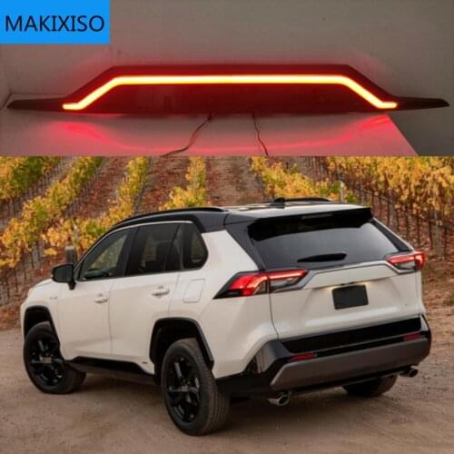 For Toyota RAV4 RAV 4 2019 2020 Car LED Rear Fog Lamp Brake Light Dynamic Turn Signal Reflector Rear Bumper Trunk Tail Light