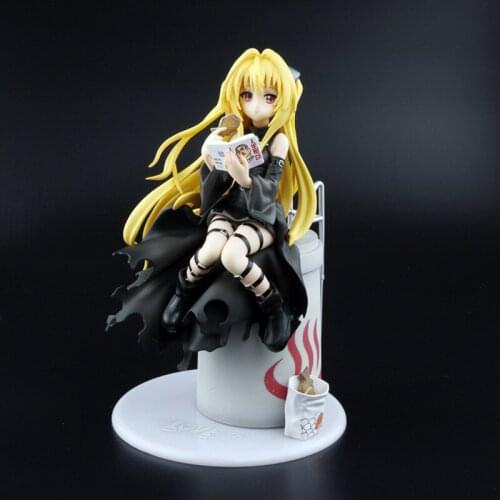 Anime To Love Ru Darkness Eve Yami Eatting Ver Sea Bream Burned Black Dress PVC Action Figure Model Collection Doll Brinquedos
