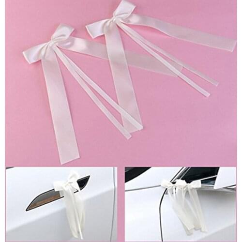 Hot Sale 50Pcs Delicate Wedding Pew End decoration Bow knots Ribbon Bows Party Cars Chairs Decoration Bowknots 3 Colors
