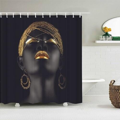Quality Shower Curtain Different Custom Waterproof Bathroom Beautiful African Woman Polyester Shower Curtain for bathroom shower