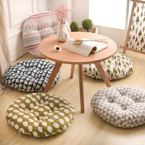 Round Shape 2 Size Seat Cushion Silk Cotton Core Cotton Polyester Tatami Cushion Pillow Home Decoration Car Soft Sofa Cushion