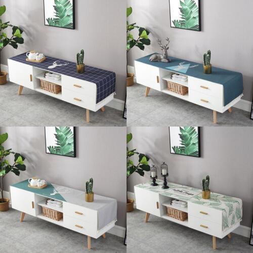 Deer Fringed Lace Cotton and Linen Thickened Table Flag Simple Luxury Style Table runner Living room decorative tablecloth