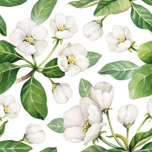 LEO&LIN White Pear Chiffon Eugen Yarn Air Layer Fabric Digital Printing Fabric 50cm