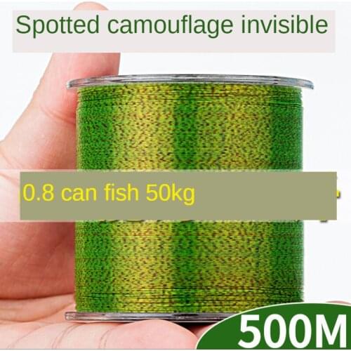 500m Invisible Fishing line Speckle Carp Fishing 3D Camouflage Sinking Thread Fishing Algae Fluorocarbon Coated Fishing Line