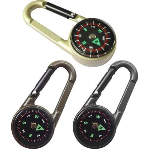 Multifunctional Mini Carabiner Compass Portable Large Metal Key Ring KeyChain Outdoor Camping Hiking Survival Tool