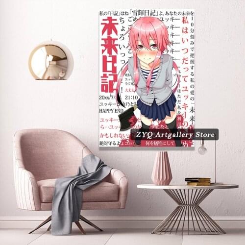 Modular Canvas Pictures Future Diary Anime Canvas Poster Gasai Yuno For Living Room Framework Artwork