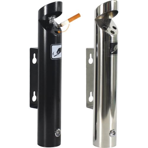 Newest Stainless Steel 304 Wall Mounted Ashtray Outdoor Large Capacity 2L Cigarette Ash Bin Lockable