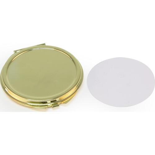 Customizable Round Gold Compact Mirror Engraved Flower Pattern Cosmetic Compact Mirror + Sublimation panel 5 pieces/Lot