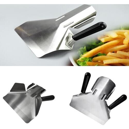 Stainless Steel Chip Scoop Food French Fries Popcorn Shovel Fry Scoop Bagger Single / Double Handle