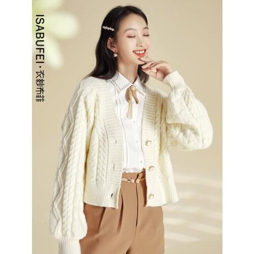 2021 new twist knit cardigan womens spring and autumn outer wear solid color fashion all-match sweater jacket
