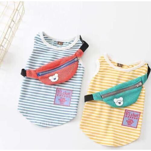 2020 New Arrival Dog Shirt Soft Clothing For Small Medium Dogs Costume Chihuahua Puppy Outfit Striped Pet Clothes For Dogs Vest