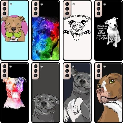Pit Bull Lovely Pet Dog Pitbull Phone Case For Samsung Galaxy S21 S20 Ultra Note 20 Note 10 S8 S9 S10 Plus S20 FE Coque
