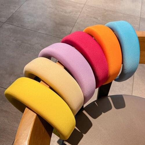Fashion Padded Headbands Women Wide Bezel Hairbands Thick Silk Hair Hoop Girls Cotton Blends Non-slip Hairband Hair Accessories