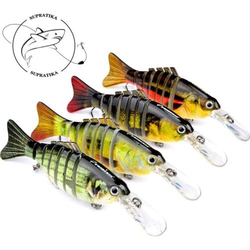 7 Segments Wobbler Lifelike Ocean Saltwater Fishing Bait Hard Bait Swimbait 112mm/14g Artificial Jointed Fishing Bait Lure Hook