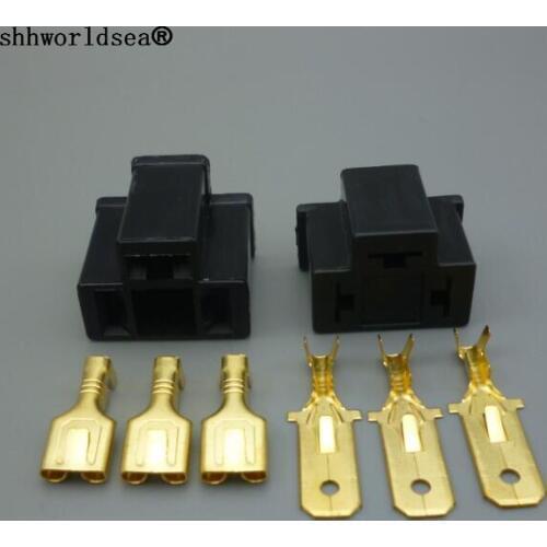 Shhworldsea 100kits Car Motorcycle H4/HB2/9003 Bulb Waterproof DIY female Male Quick Adapter Connector Terminals Plug socket