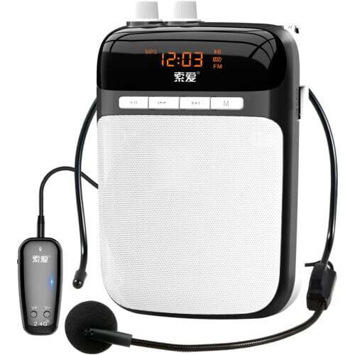 SOAIY S518 Portable Megaphone Speaker Mini Wireless Voice Amplifier Promotion Teaching Guide Microphone Speaker Support TF Card